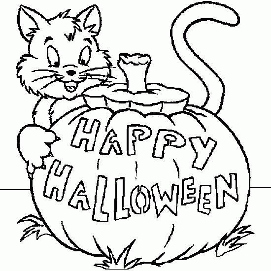 Gatos Halloween para colorear - Imagui