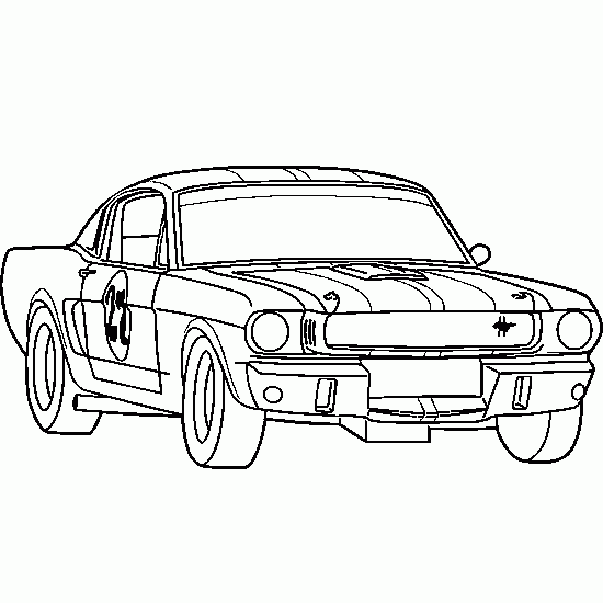 Un dibujo de coche de carreras: Ford Mustang - Dibujos de ...