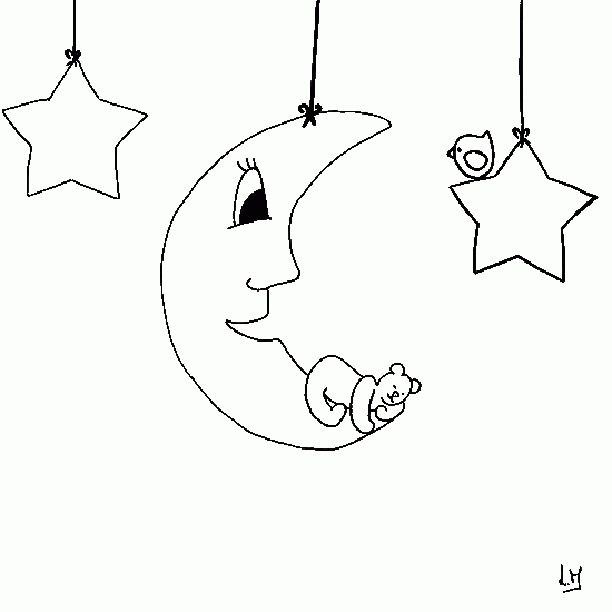 Dibujos De La Luna Y Estrellas Dibujos De Lilicandy Para Imprimir