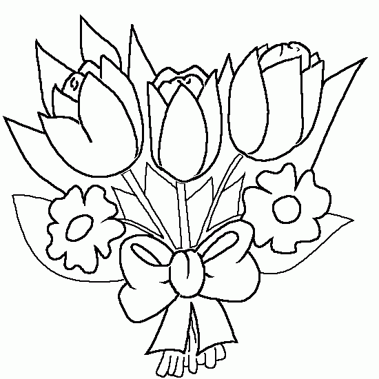 Tulipanes Para Colorear - Dibujos Para Pintar De Flores Tulipanes 019 Pinta...