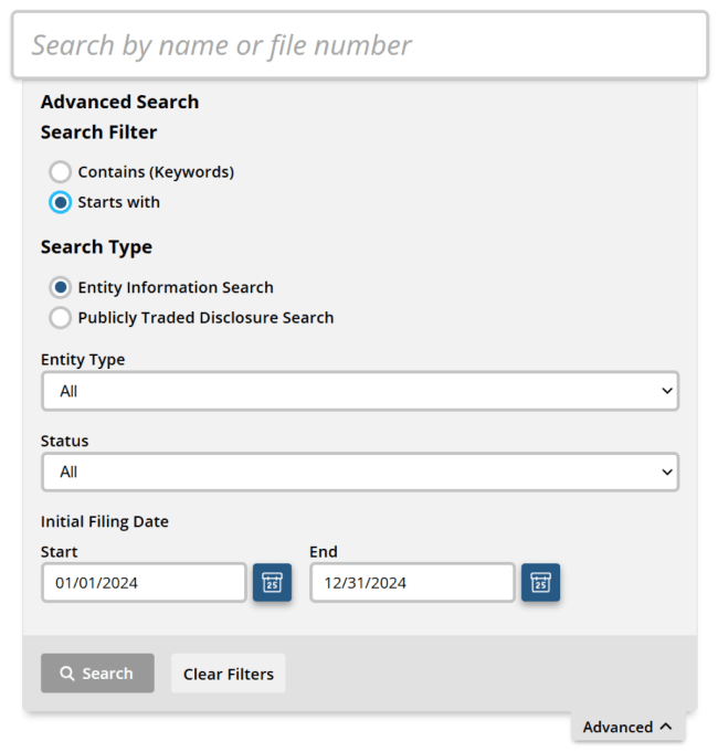 California Advanced Business Search