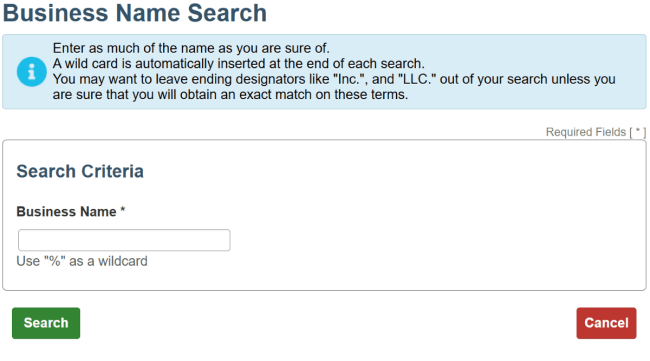 New Jersey Search Business Name Base Page