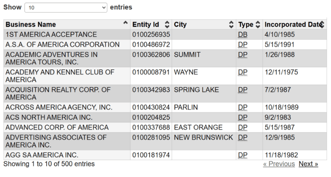 New Jersey Keyword Search Results