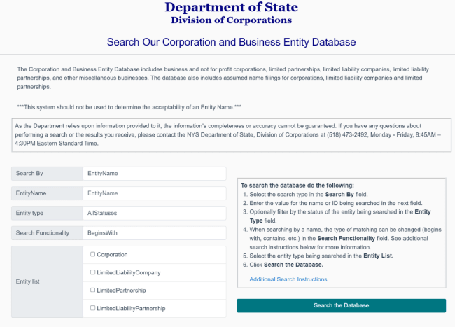 new york business search database